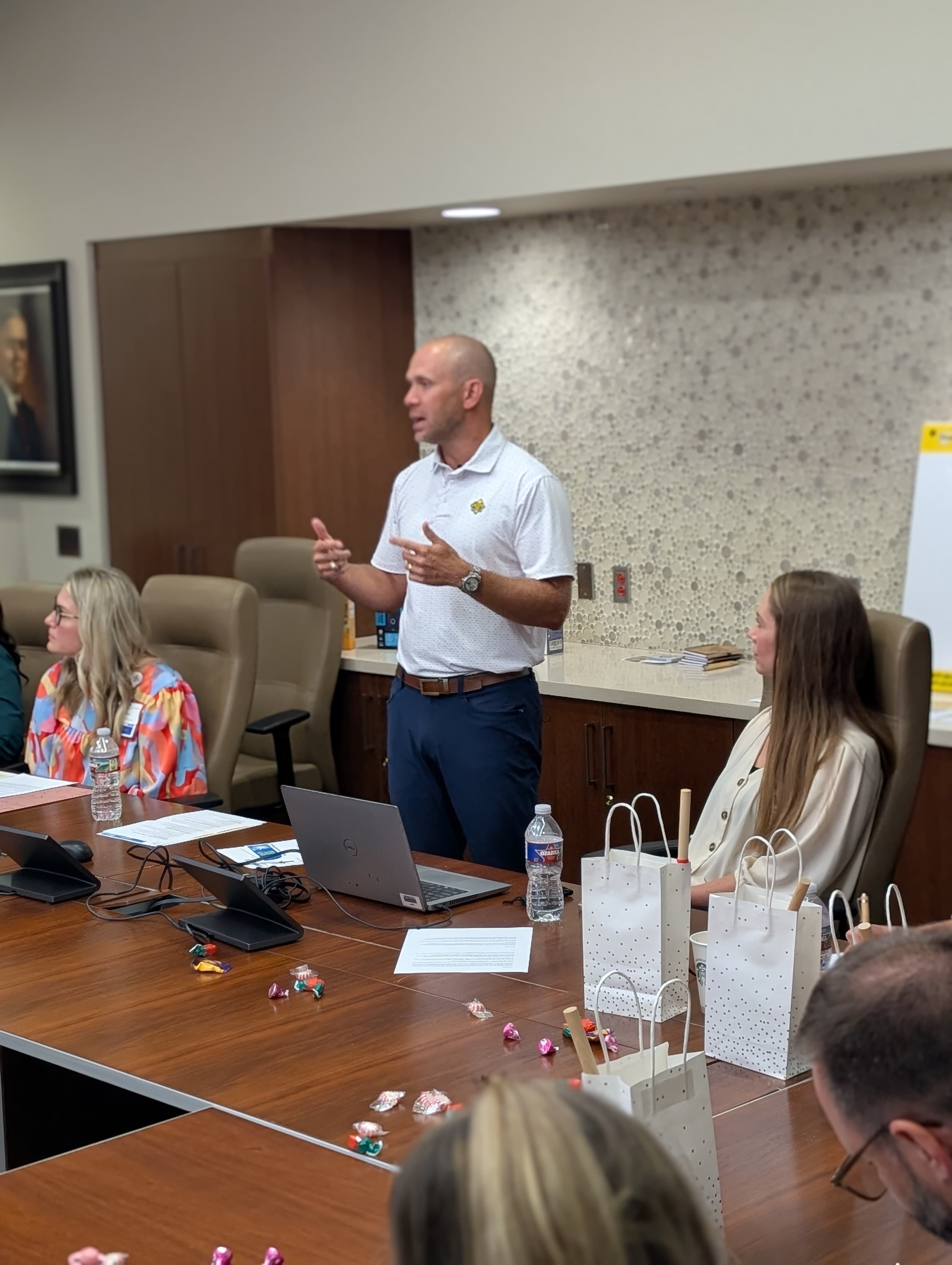 Jacob Robinson speaking to an audience